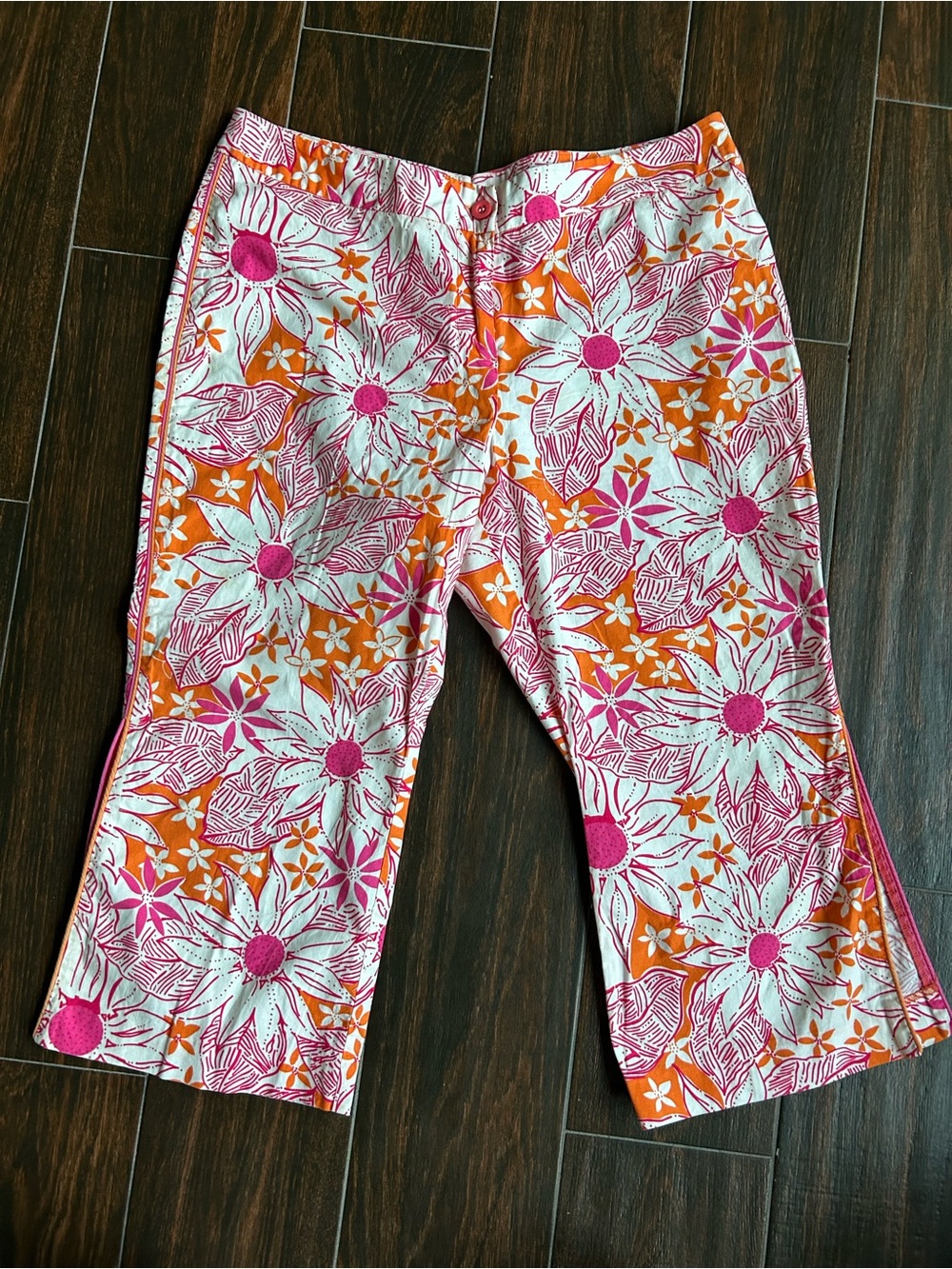 Lilly Pulitzer cotton floral cropped pants size 10